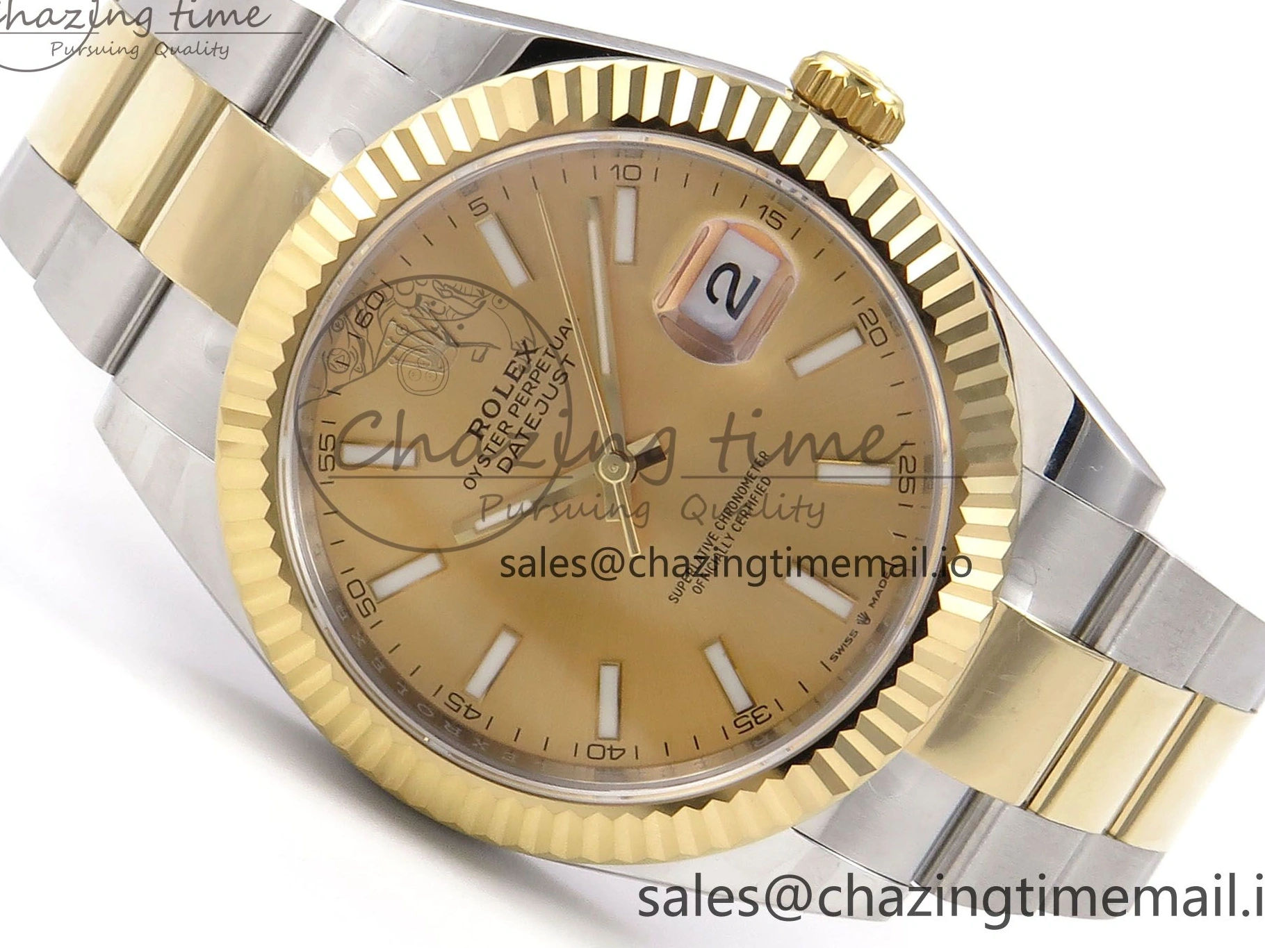0506 DateJust 41 126333 EWEF Best Edition YG Stick Dial on SS YG Oyster Bracelet A Durable 971